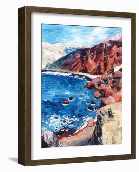 Red Sand Beach-Key and Sea Creative-Framed Photographic Print