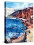 Red Sand Beach-Key and Sea Creative-Stretched Canvas