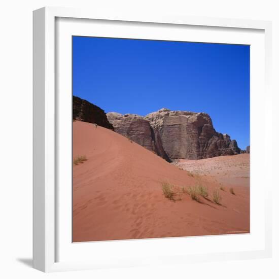 Red Sand Dune and Desert Landscape, Wadi Rum, Jordan-Christopher Rennie-Framed Photographic Print