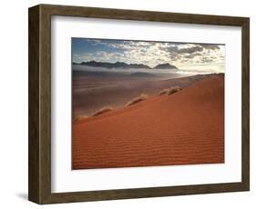 Red Sand Dunes at Dawn Overlooking "Fairy Circles" in the Namibrand Desert, Namibia-Frances Gallogly-Framed Photographic Print