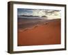 Red Sand Dunes at Dawn Overlooking "Fairy Circles" in the Namibrand Desert, Namibia-Frances Gallogly-Framed Photographic Print