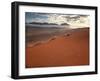 Red Sand Dunes at Dawn Overlooking "Fairy Circles" in the Namibrand Desert, Namibia-Frances Gallogly-Framed Photographic Print