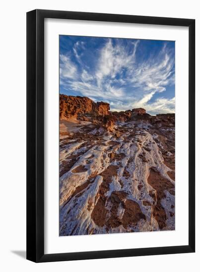 Red Sandstone Covered with Salt, Gold Butte, Nevada, United States of America, North America-James Hager-Framed Photographic Print