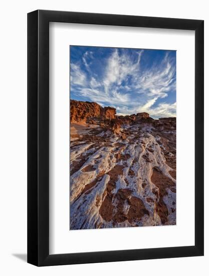 Red Sandstone Covered with Salt, Gold Butte, Nevada, United States of America, North America-James Hager-Framed Photographic Print