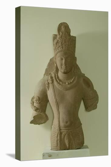 Red Sandstone Figure of Lord Vishnu, Mathura, 5th Century-null-Stretched Canvas