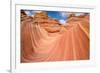 Red Sandstone Wave - Dramatic Sandstone Rock Formation at Arizona-Utah Border-Sean Xu-Framed Photographic Print