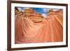 Red Sandstone Wave - Dramatic Sandstone Rock Formation at Arizona-Utah Border-Sean Xu-Framed Photographic Print