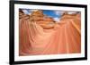 Red Sandstone Wave - Dramatic Sandstone Rock Formation at Arizona-Utah Border-Sean Xu-Framed Photographic Print