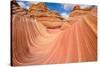 Red Sandstone Wave - Dramatic Sandstone Rock Formation at Arizona-Utah Border-Sean Xu-Stretched Canvas