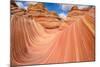 Red Sandstone Wave - Dramatic Sandstone Rock Formation at Arizona-Utah Border-Sean Xu-Mounted Photographic Print