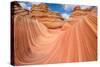 Red Sandstone Wave - Dramatic Sandstone Rock Formation at Arizona-Utah Border-Sean Xu-Stretched Canvas