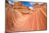 Red Sandstone Wave - Dramatic Sandstone Rock Formation at Arizona-Utah Border-Sean Xu-Mounted Photographic Print