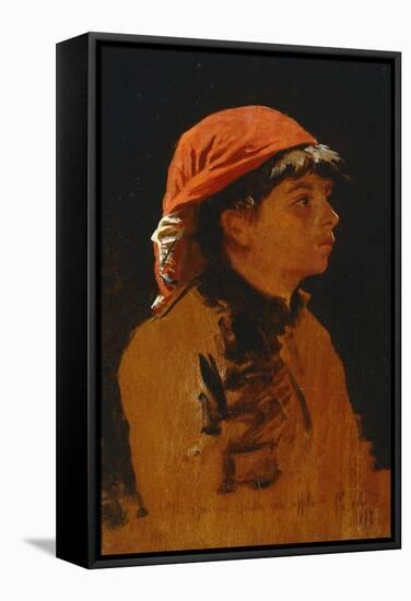 Red Scarf-Francesco Gioli-Framed Stretched Canvas