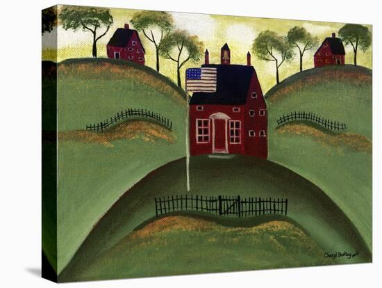 Red School House Barn Cheryl Bartley-Cheryl Bartley-Stretched Canvas