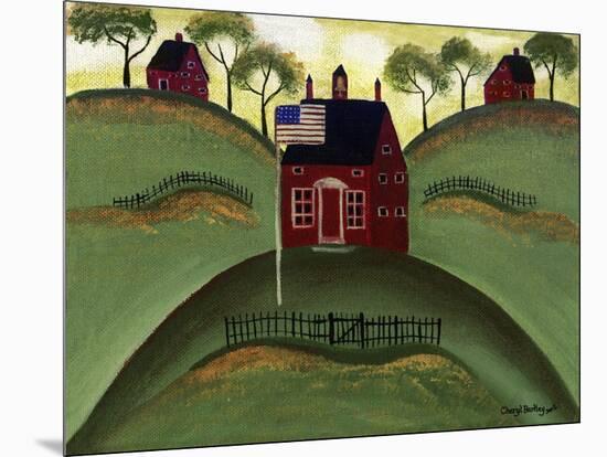 Red School House Barn Cheryl Bartley-Cheryl Bartley-Mounted Giclee Print