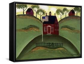 Red School House Barn Cheryl Bartley-Cheryl Bartley-Framed Stretched Canvas