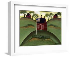 Red School House Barn Cheryl Bartley-Cheryl Bartley-Framed Giclee Print