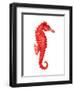 Red Seahorse-null-Framed Art Print