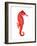 Red Seahorse-null-Framed Art Print