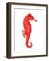 Red Seahorse-null-Framed Art Print