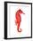 Red Seahorse-null-Framed Art Print