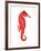 Red Seahorse-null-Framed Art Print