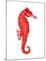 Red Seahorse-null-Mounted Art Print