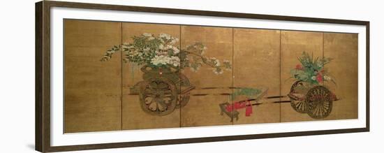 Red Seal Six-Leaf Screen, Edo Period, Late 18th - Early 19th Century, Japanese-null-Framed Giclee Print