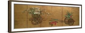 Red Seal Six-Leaf Screen, Edo Period, Late 18th - Early 19th Century, Japanese-null-Framed Giclee Print