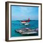 Red Seaplane at Maldives-haveseen-Framed Photographic Print