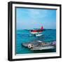 Red Seaplane at Maldives-haveseen-Framed Photographic Print