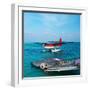 Red Seaplane at Maldives-haveseen-Framed Photographic Print