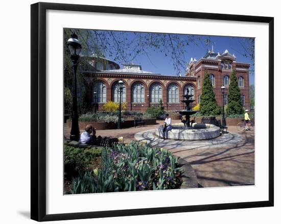 Red Seneca Sandstone of Smithsonian Institute Building, Washington DC, USA-Michele Molinari-Framed Photographic Print