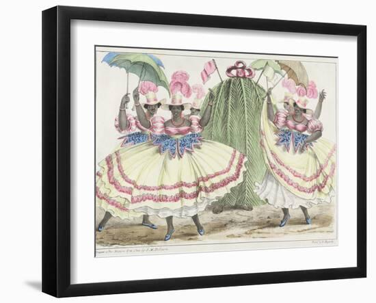 Red-Set Girls and Jack-In-The-Green, Plate 2 from 'sketches of Character...', 1838 (Colour Litho)-Isaac Mendes Belisario-Framed Giclee Print