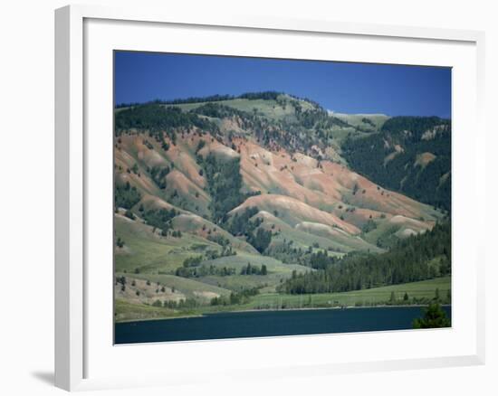 Red Shale Exposed on Hillside, Gros Ventre Valley, Wyoming, United States of America, North America-Waltham Tony-Framed Photographic Print