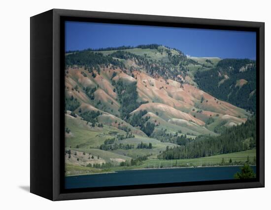 Red Shale Exposed on Hillside, Gros Ventre Valley, Wyoming, United States of America, North America-Waltham Tony-Framed Stretched Canvas