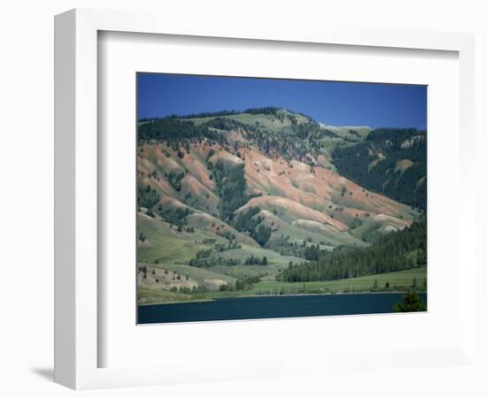 Red Shale Exposed on Hillside, Gros Ventre Valley, Wyoming, United States of America, North America-Waltham Tony-Framed Photographic Print