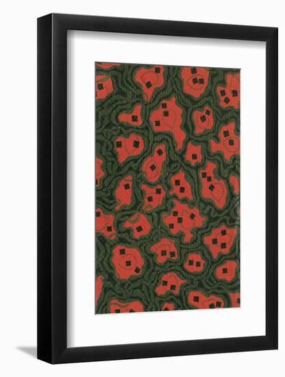 Red Shapes Surrounded by Green-Found Image Holdings Inc-Framed Photographic Print