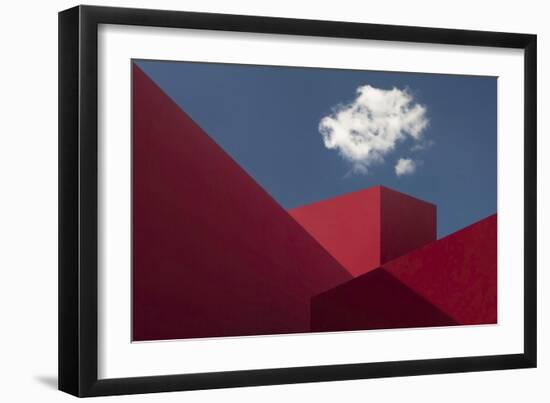 Red Shapes-Hugo Borges-Framed Giclee Print