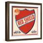 Red Shield Brand - Azusa, California - Citrus Crate Label-Lantern Press-Framed Art Print