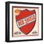 Red Shield Brand - Azusa, California - Citrus Crate Label-Lantern Press-Framed Art Print