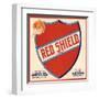 Red Shield Brand - Azusa, California - Citrus Crate Label-Lantern Press-Framed Art Print