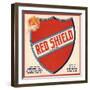 Red Shield Brand - Azusa, California - Citrus Crate Label-Lantern Press-Framed Art Print