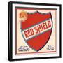 Red Shield Brand - Azusa, California - Citrus Crate Label-Lantern Press-Framed Art Print