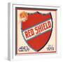 Red Shield Brand - Azusa, California - Citrus Crate Label-Lantern Press-Framed Art Print