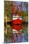 Red Shrimp Boat Docked in Harbor, Apalachicola, Florida, USA-Joanne Wells-Mounted Premium Photographic Print