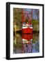 Red Shrimp Boat Docked in Harbor, Apalachicola, Florida, USA-Joanne Wells-Framed Photographic Print