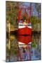 Red Shrimp Boat Docked in Harbor, Apalachicola, Florida, USA-Joanne Wells-Mounted Photographic Print