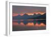 Red sky at dawn, Lake McDonald, Glacier National Park, Montana.-Alan Majchrowicz-Framed Photographic Print