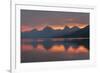 Red sky at dawn, Lake McDonald, Glacier National Park, Montana.-Alan Majchrowicz-Framed Photographic Print